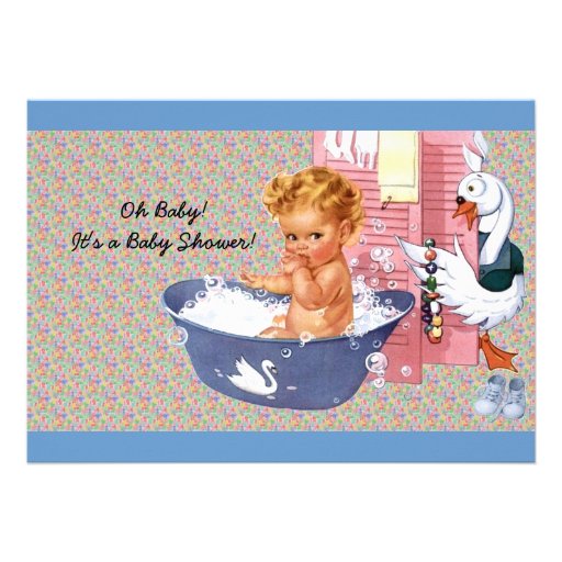 Retro 1940s Baby Boy Shower Custom Announcement