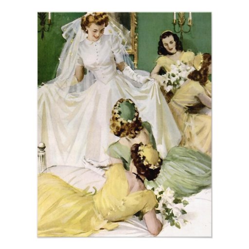 Retro 1940s Bridal Shower Personalized Announcement