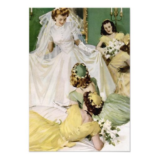 Retro 1940s Bridal Shower V2 Custom Announcements