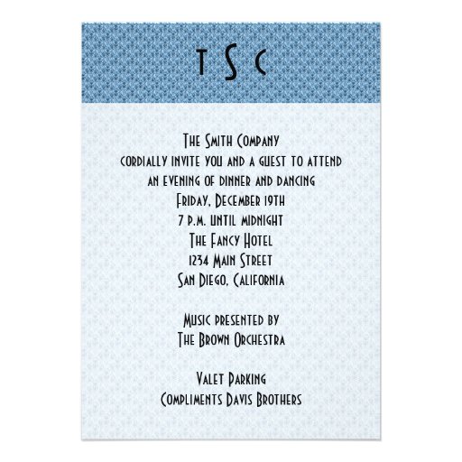 Retro 1940s Dinner & Dancing Custom Invitation