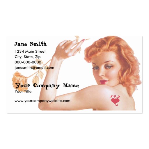 Retro 1940s Love Business Cards (front side)