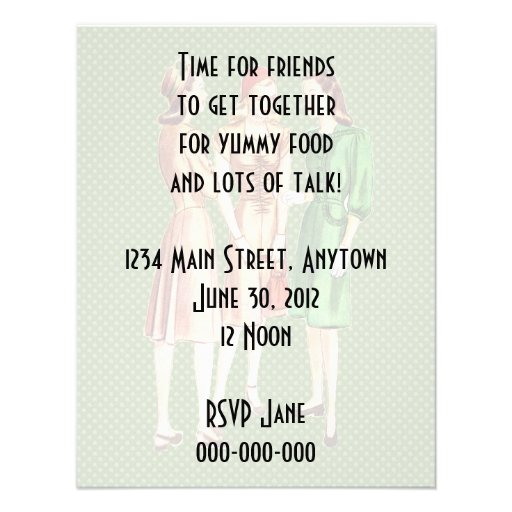 Retro 1940s Luncheon V1 Personalized Announcements