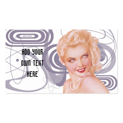 Retro 1940s Pinup Business Card (back side)