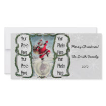 Retro 1940s Santa Personalized Photo Card
