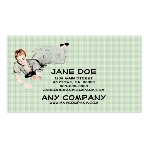 Retro 1940s Woman Looking in a Mirror Business Cards (front side)