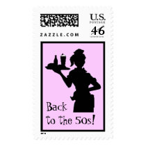 Retro 1950 Car Hop Drive-In Postage
