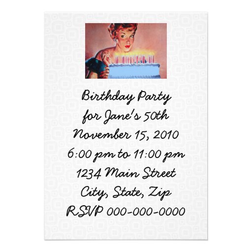 Retro 1950s Birthday Personalized Invite