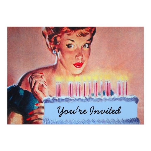 Retro 1950s Birthday Personalized Invite