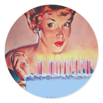 Retro 1950s Birthday Round Sticker