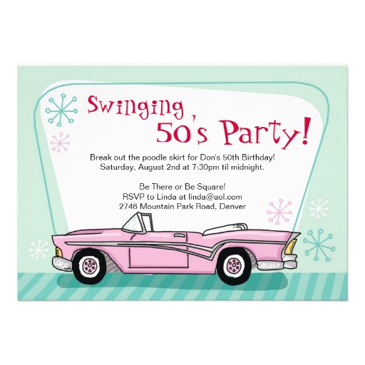 Retro 1950's Invitation