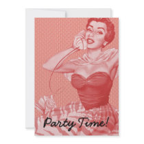 Retro 1950s Party Personalized Announcements
