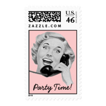 Retro 1950s Party Postage Stamps