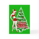 Retro 1950's Pin up girl Santa holiday card by Retroversity Retro 1950's Pin up girl Santa holiday card