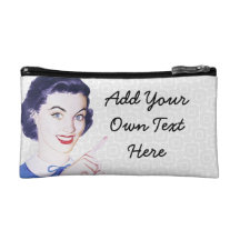 Retro 1950s Pointing Woman Makeup Bags