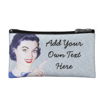 Retro 1950s Pointing Woman V2 Makeup Bag