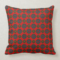 Retro 1950's Red Pattern & Shapes Pillow throwpillow