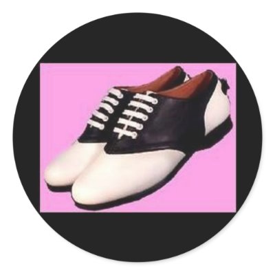 Retro 1950s Saddle Shoe ~ 2 cool 2 B 4-gotten Round Stickers by Regella