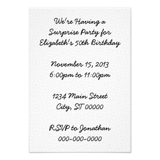 Retro 1950s Surprise Birthday Party V2 Custom Invitation