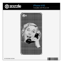 Retro 1950s Woman on Phone 2 iPhone 4S Skin