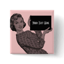 Retro 1950s Woman With a Clipboard Pin