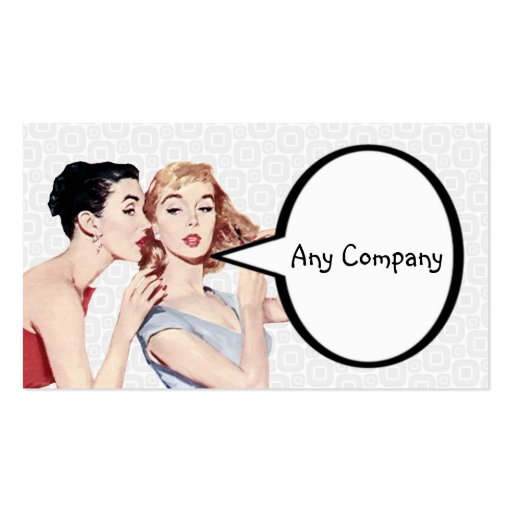 Retro 1950s Women Gossipers Business Card Templates (back side)