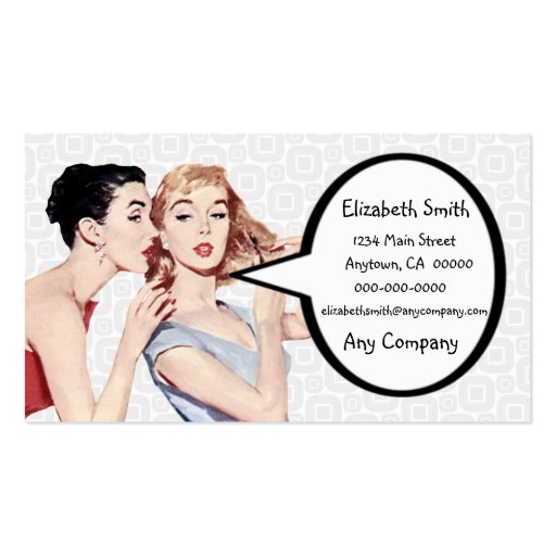 Retro 1950s Women Gossipers Business Card Templates (front side)