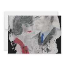 Retro 1960s Couple Splash invitations