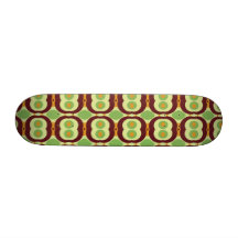 Retro 1970s design with small circles green custom skate board