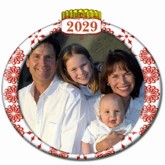 Retro 2009 Family Photo Christmas Ornament photosculpture