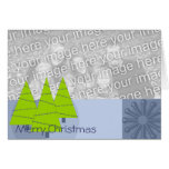 Retro 3 Trees & Ornament -Merry Christmas Greeting Cards