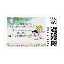 Retro 40th Birthday Postage