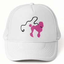 Retro 50's Felt Pink Poodle & Leash Trucker Hat