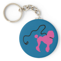 Retro 50's Felt Pink Poodle & Leash Key Chain