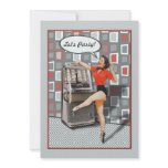 Retro 50s Jukebox Pinup Girl Party Invite