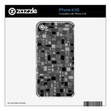 Retro 50's Smooth Chrome Squares Skins For iPhone 4S