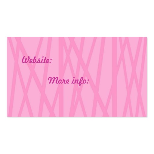 Retro 60s Baby Pink Hairdressers Business Card (back side)