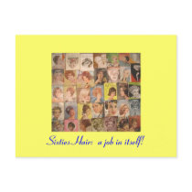 Retro 60s Hair Note Card Postcards