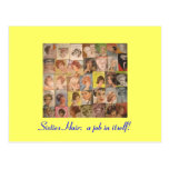 Retro 60s Hair Note Card Postcards