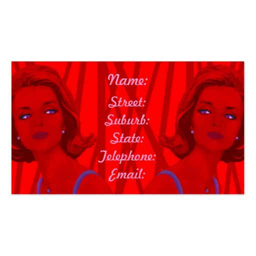 Retro 60s Red Hairdressers Business Card