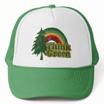 Retro 70s Rainbow, Think Green Hats