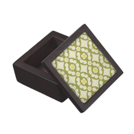 Retro 70s Wallpaper Pattern Jewelry Trinket Box Premium Jewelry Boxes