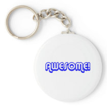 Retro 80s Awesome! Blue Key Chain
