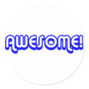 Retro 80s Awesome! Blue stickers