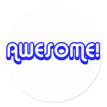Retro 80s Awesome! Blue stickers by angela65 Retro 80s Awesome! Blue stickers