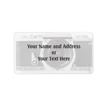 Retro 80s Camera Effect Name and Address Label