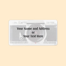 Retro 80s Camera Effect Name and Address Label