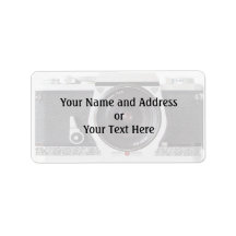 Retro 80s Camera Effect Name and Address Label
