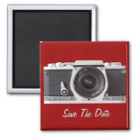 Retro 80s Camera On A Save The Date Magnet