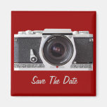 Retro 80s Camera On A Save The Date Magnet