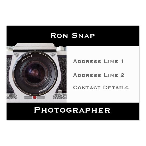 Retro 80s Camera Photographers Business Card (front side)